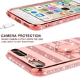 thumbnail image 5 of Compatible for Apple iPod Touch 6 Case, iPod Touch 5 Case, SOGA Cute Girl/Women Rhinestone Bumper Sparkling Glitter Bling Diamond Phone Cover with Magnetic Ring Stand - Rose Gold Strip, 5 of 6