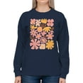 thumbnail image 2 of Retro Floral Art Print Women's Sweatshirt, 2 of 3