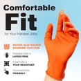 thumbnail image 3 of Orange Nitrile Gloves 8.5 Mil - Powder-Free Puncture-Resistant Protection - Diamond-Texture Work Gloves with Grip, 3 of 4