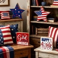 thumbnail image 5 of TOPRenddon 4th of July Wooden Table Signs Set of 4, Patriotic America Happy Independence Day Star Block Decor for Tiered Tray Mantel Shelf, 5 of 7