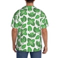 thumbnail image 3 of Balery Green Leaves Camisa Casual de Manga Corta con Botones para Hombre, Texturizada, Estilo Cubano, para Playa, Verano-Medium, 3 of 5