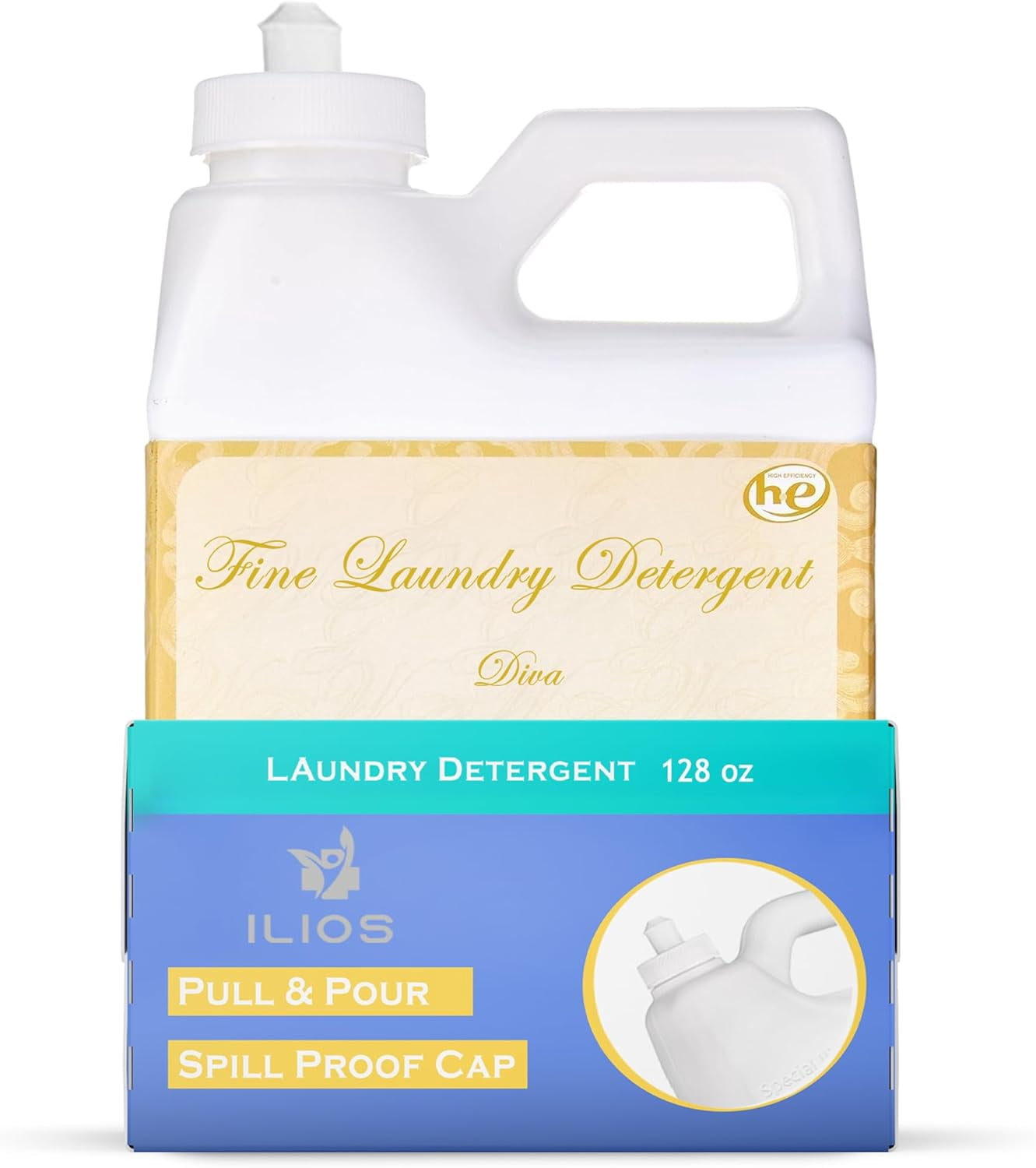 Glam Diva Wash Laundry Detergent - Diva 32 oz (Pack of 1) - Scented Laundry Detergent ILIOS Packaging.