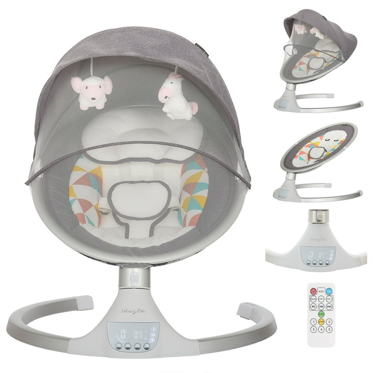 Dream on Me Zazu Swing in Grey and Pink - Walmart.com