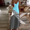thumbnail image 1 of Lenago Robe Maxi Grande Taille pour Femmes Mode à Bretelles Col en V Sans Manches à Rayures Imprimées Ajustée Plage Longue Robe Été Robes de Plage en Liquidation, 1 of 5