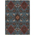 thumbnail image 2 of HomeRoots 597681 5 x 8 ft. Denim Blue Brick Red & Brown Oriental Washable Indoor & Outdoor Rectangle Traditional Area Rug, 2 of 5