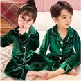 thumbnail image 4 of Conjunto de pijamas de terciopelo Coral de Navidad para niños de Año Nuevo, pijamas para niñas, ropa de dormir de manga larga de franela cálida para invierno, ropa de casa para niños, 4 of 4