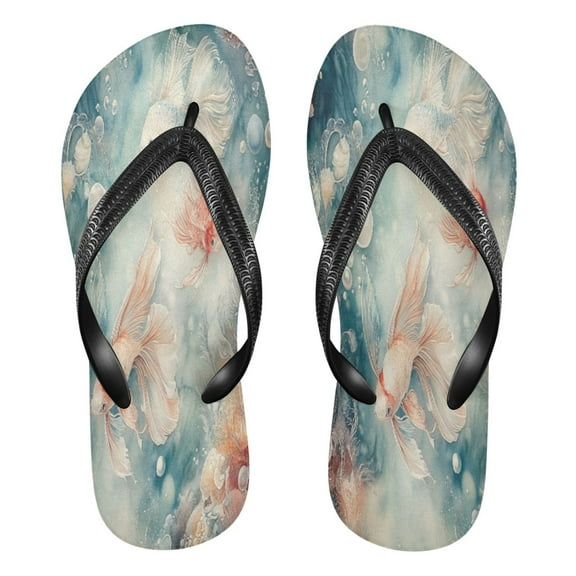 YAZAOOSummer Flip Flops Creatively Goldfish in Motion Simple Beach Sandals
