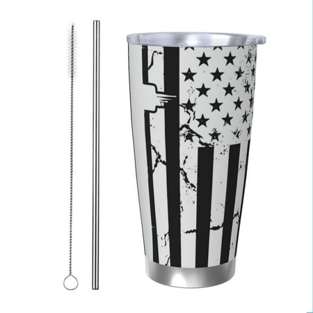 

Goofa Submarine Vintage Flag for 20 oz Skinny Tumbler Stainless Steel Coffee Mug Slim Vacuum Insulated Travel Cup Car Cup-Straw Two-piece Set
