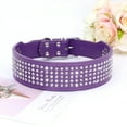 thumbnail image 2 of Didog Pet Rhinestones Dog Collars - 5 Rows Full Sparkly Crystal Diamonds Studded PU Leather - 2 Inch Wide -Beautiful Bling Pet Appearance for Medium & Large Dogs, 2 of 6