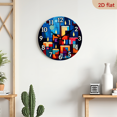 thumbnail image 5 of 10-inch 2D flat "Mosaic Candle" theme, wooden circular silent wall clock, suitable for modern home art decoration, wall decoration, it is an ideal gift for festivals and birthdays, 5 of 7