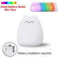 thumbnail image 1 of Gato colorido de Silicona LED Luz de La Noche Recargable Touch Sensor de luz 2 Modos de Niños Lindo Luz Lámpara de Noche Dormitorio, 1 of 4