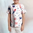 thumbnail image 2 of Gerichy Boys Tshirts,Boys 4th of July Shirt Toddler Kids Girls Boys Short Sleeve Basic Color Block T Shirt Casual Tees Shirt Tops Solid Color, 2 of 5