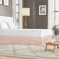 thumbnail image 2 of Luxury Pinch Pleated Bed Skirt 100% Egyptian Cotton 800 Thread Count 1-Piece Pintuck Bed Skirt 21" Inch Drop Length - Full Size (54" x 75") Inch, Blush Solid, 2 of 6