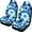 Blue Tropical Hibiscus Floral Print, variant on POLERO Strawberry Front Seat Cover for Women, Set of 2 Vehicle Seat Covers Washable Stretch Front Seat Covers