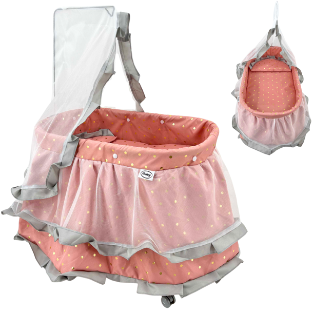 Moises cuna Camita de juguete con mosquitero para muñeca moisseto 325689 ibaby gris