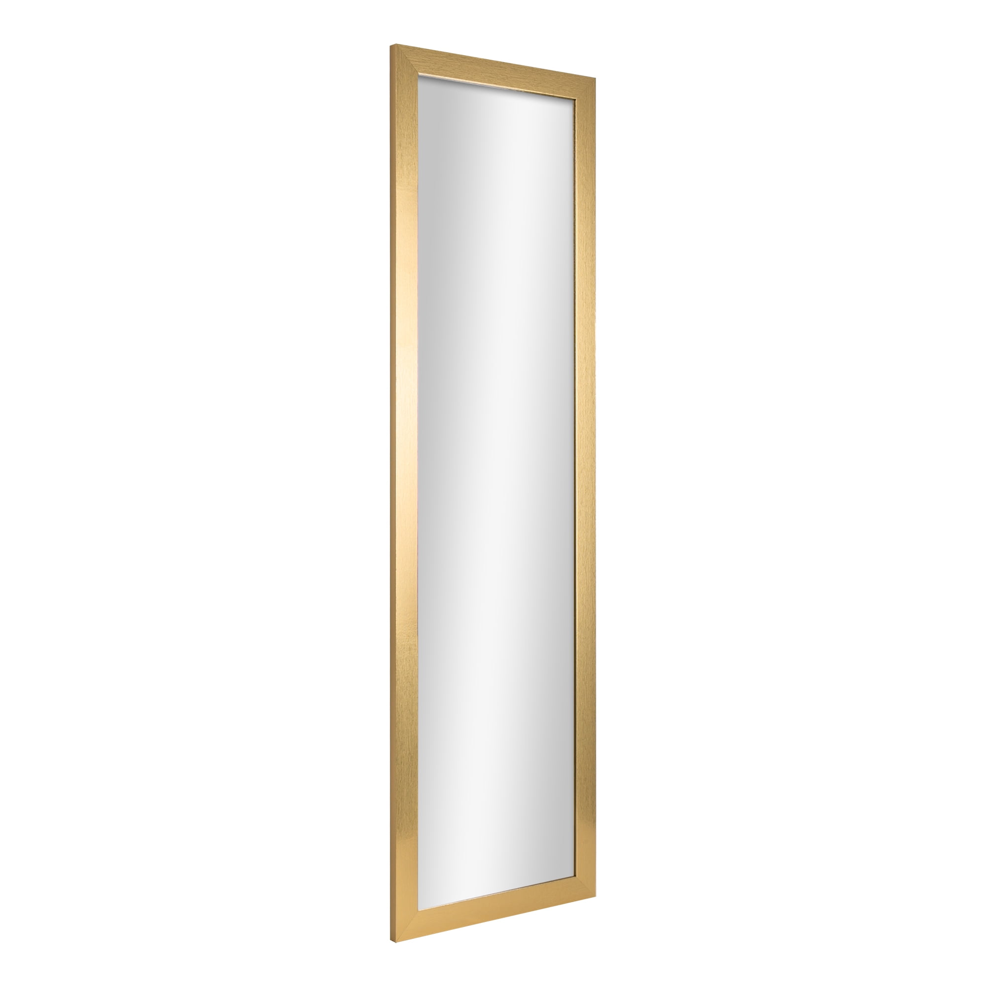 Mainstays Over-the-Door Rectangular Mirror, Gold, 14.25 in x 50.45 in