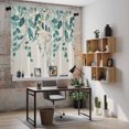 thumbnail image 5 of Teal Green Eucalyptus Kitchen Curtains 63 Inch Length, Farmhouse Weeping Leaves Linen Tiers Curtains for Living Room Berdoom Bathroom, Light Filtering Drapes Window Treatment 2 Panels 42"Wx63"L, 5 of 8