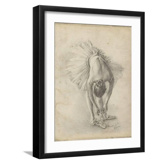 Art.com Antique Ballerina Study I Art Print by Ethan Harper, Black Frame Wall Art, 17" x 21"