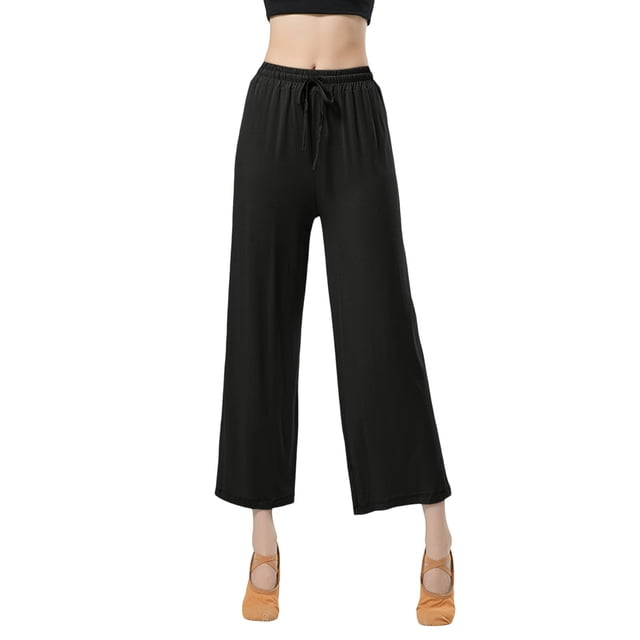 Wide Leg Pants High Waist Straight Vertical Vertical Stretch Modern Dance Training Pants Classical Dance Pants Yoga Pants