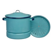 Cinsa 15-Quart Steamer Pot with Lid & Trivet, Turquoise Blue.