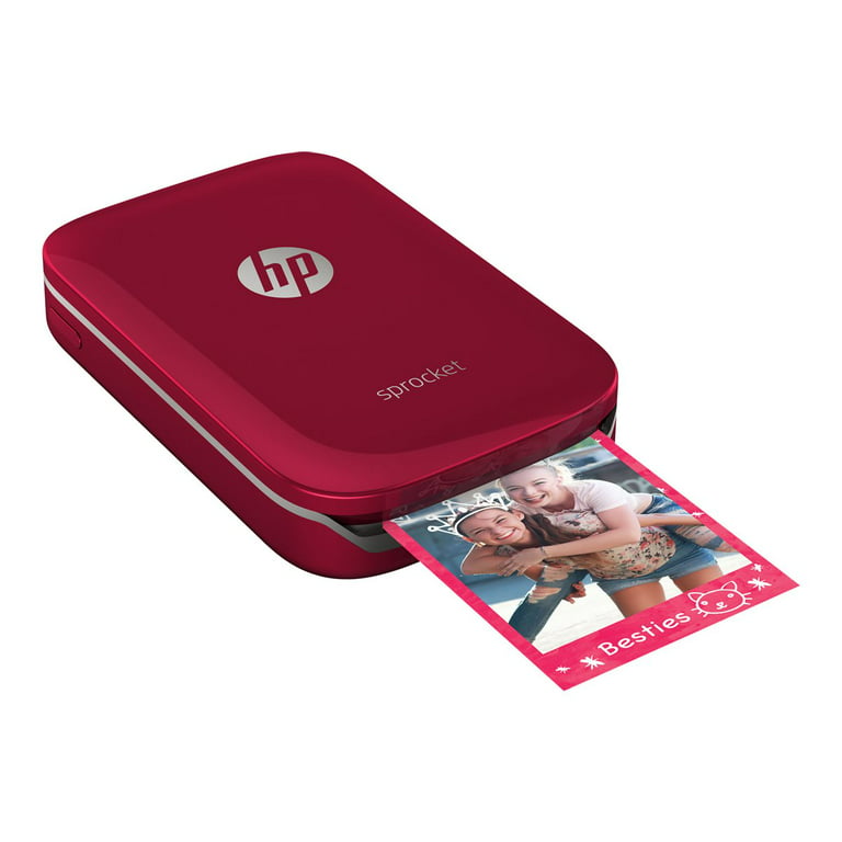 HP Portable Photo Printer, Print Media Photos on 2x3 Sticky-Backed Paper Red - Walmart.com