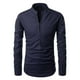 thumbnail image 3 of Camisas De CompresióN Para Hombre Camisa de manga larga casual para hombre Camisa de diario de color sólido con botones de bolsillo delgados a la moda (Navy, XL), 3 of 6