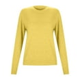 thumbnail image 5 of Sweaters for Women Wool Base Layer Shirt Tops Crewneck Long Sleeve Daily Solid Pullover Sweaters Fall Sweater Yellow L, 5 of 7