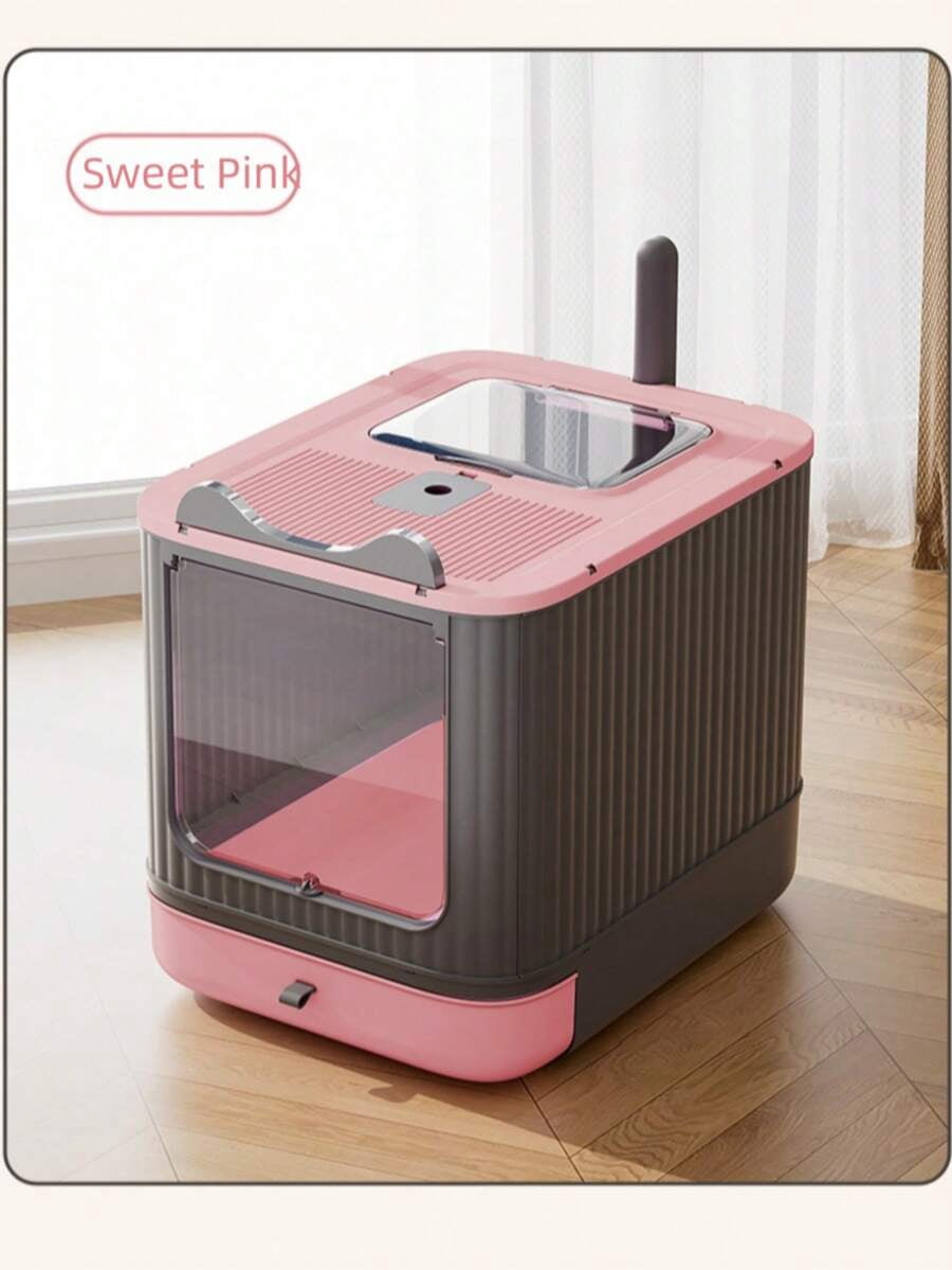 Spirit Cat Litter Box The Spirit Cat Litter Box Comes In An Extra-Large Size, Featuring A Front-Loading Drawer Design And A Top Cover, With An Overall Fully Enclosed Double-Door Style.