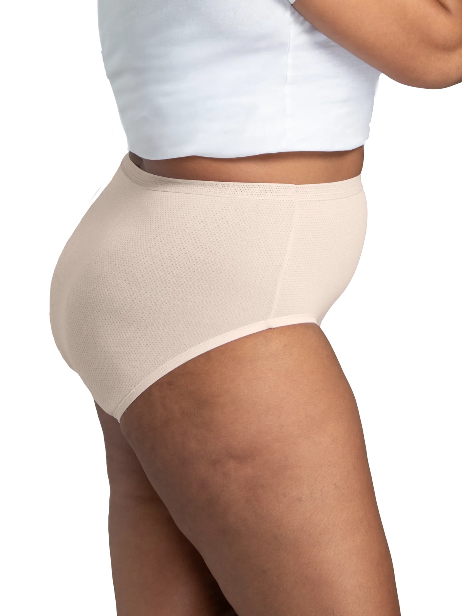 Fit for Me by Fruit of the Loom Women's Plus Size Breathable Micro-Mesh Brief Underwear, 6-Pack