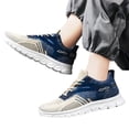 thumbnail image 2 of GrmtClth Mens Gradient Hollow Mesh Running Sneakers Lace Up Lightweight Shock Absorb Non Slip Flexible Sole Outdoor Casual Walking Sport Shoes Blue (US/9), 2 of 8