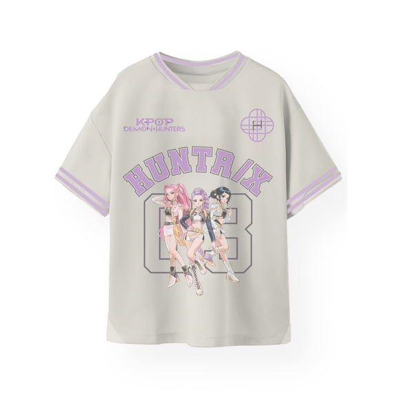 K-Pop Demon Hunters, Girls' & Big Girls' Graphic Jersey Tee, Huntrix Derby Core, Sizes 4-16