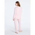thumbnail image 3 of Joyspun Women's French Terry Long Sleeve Sleep Top and Joggers Lounge Set, 2-Piece, Sizes XS-3X, 3 of 5