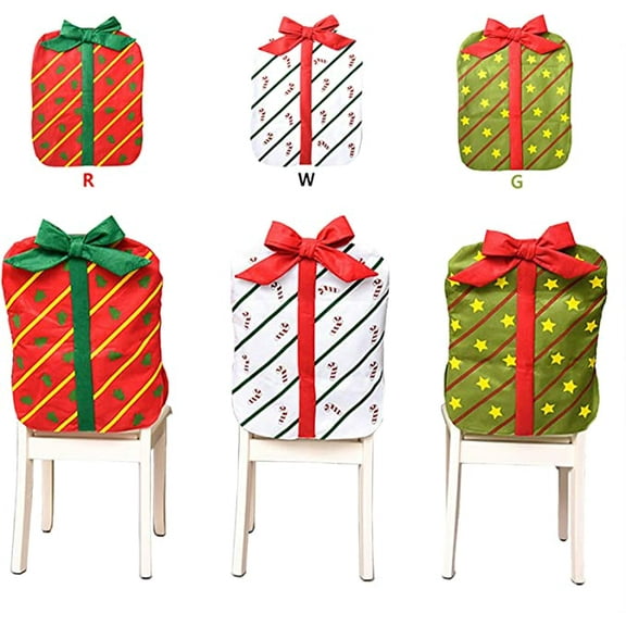 Yoyauz Christmas Chair Cover, Santa Claus Hat, Red Sofa Cover, Chair Back Cover, Christmas Chair Cover, Family Dinner, Christmas Banquet, Party, Holiday Decoration, 23.62x18.89 inches