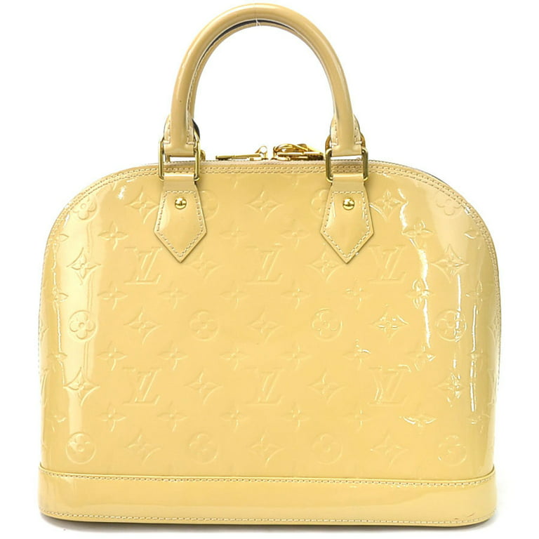 Authenticated used Louis Vuitton Handbag Monogram Vernis Alma PM Citrine (Light Yellow) Patent Leather Women's M90101, Adult Unisex, Size: (HxWxD)