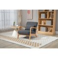 thumbnail image 2 of Mid-Century Modern Accent Chair with Solid Wood Frame and Waist Cushion, 2 of 10