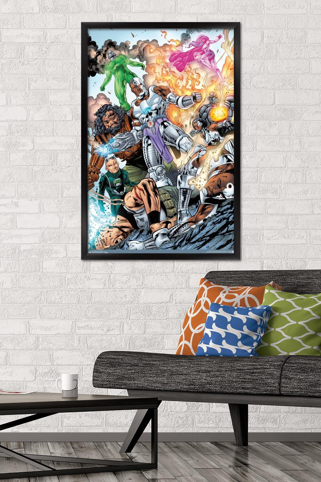DC Comics - Cyborg - Group Wall Poster, 22.375" x 34", Framed