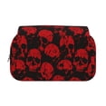thumbnail image 2 of Kdxio Red Skulls for Double Compartment Pen Case Oxford Organizer with Zipper Pockets for Students Artists, 2 of 7