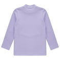 thumbnail image 4 of YONGHS Kids Boys Girls Long Sleeve Thermal Underwear Top Mock Neck Warm Base T-Shirt Undershirt Purple 3-4, 4 of 5