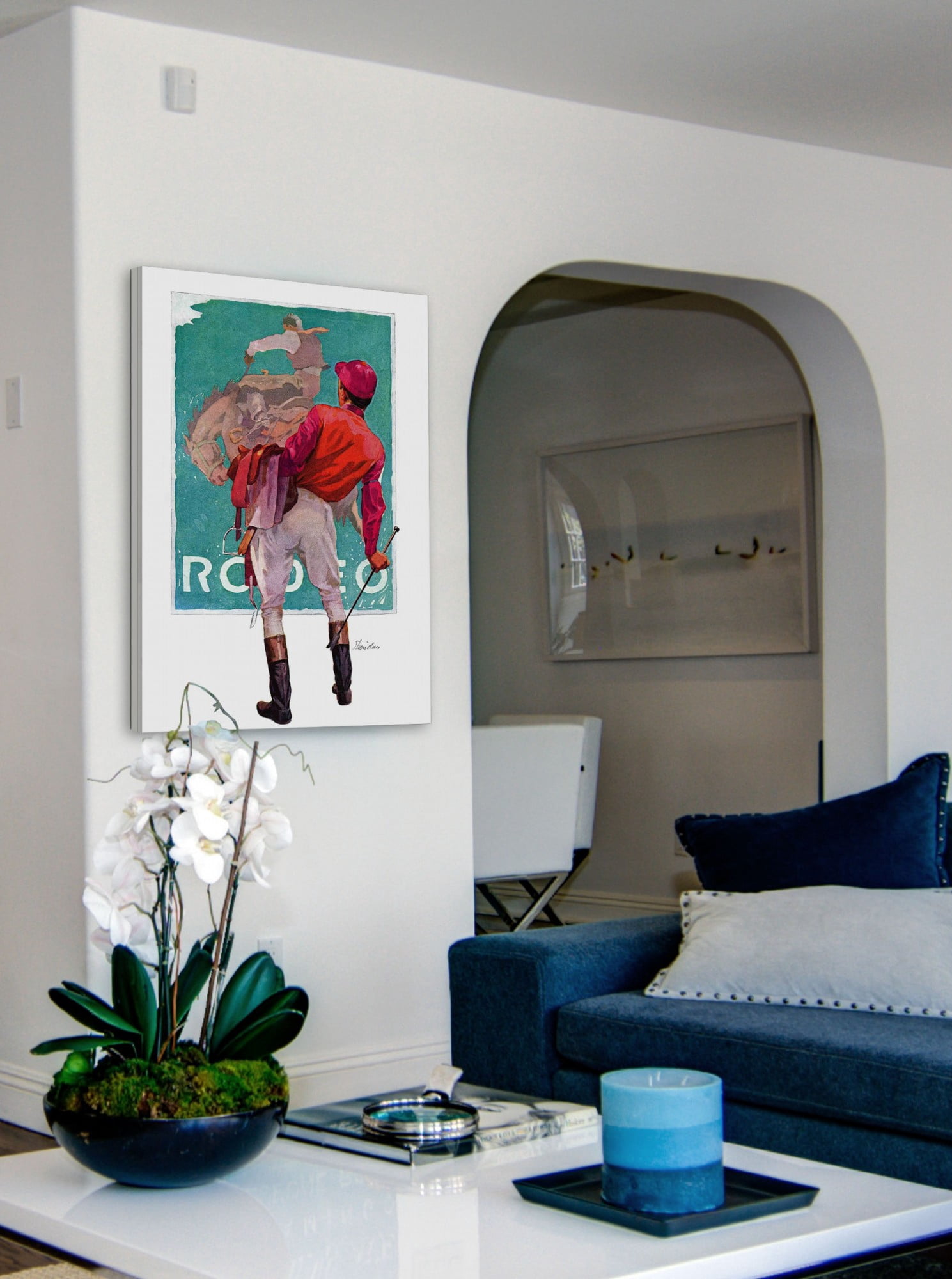 Marmont Hill Inc Marmont Hill - "Jockey Looks at Poster" by John E. Sheridan Painting Print on Canvas - Multi-color