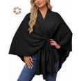 thumbnail image 1 of Shawl Sweater Poncho - Women's Elegant Open Front, 1 of 8