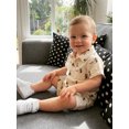 thumbnail image 4 of BemeyourBBs Toddler Baby Boy Summer Cotton Linen Clothes Cute Infant Boy Dinosaur Duck Outfit Print Button Down Turn Down Neck Short Sleeve Shirt and Shorts 2 Pcs Set, 4 of 9