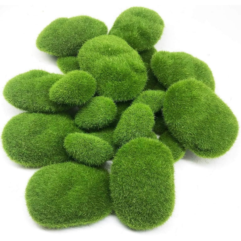 30pcs 3 Size Artificial Moss Rocks Decorative, Green Moss Balls,for Floral Arrangements Gardens and Crafting