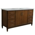 thumbnail image 5 of MCM 61" Single Rectangle Sink Vanity with White Quartz Stone in Walnut, 5 of 10