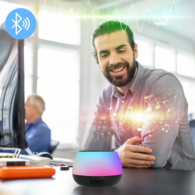 TopLLC Haut-Parleur Bluetooth, Verre à Vin de Bureau Coloré, Appel Vocal RGB Portable