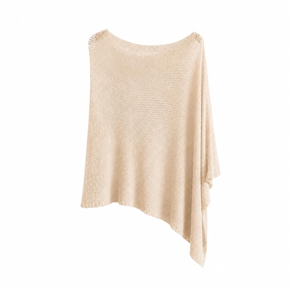 Womens Fleece Summer Poncho Tops, Elegant Lightweight Sheer Open Knit Mesh Shawl Poncho for Beach Outdoor and Travel Use