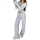 thumbnail image 2 of Top de Pilates para Mujer, Top de Yoga, Top de Ballet con Cuello en V, Larga, para Entrenamiento, Balletcore, Chica Limpia. Gris L, 2 of 8