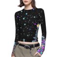thumbnail image 2 of FDGIU 2025 Women's Funny Christmas Shirt - Long Sleeve Crew Neck Tunic Top, Cute Holiday Print for Party & Family Gathering, 2 of 6