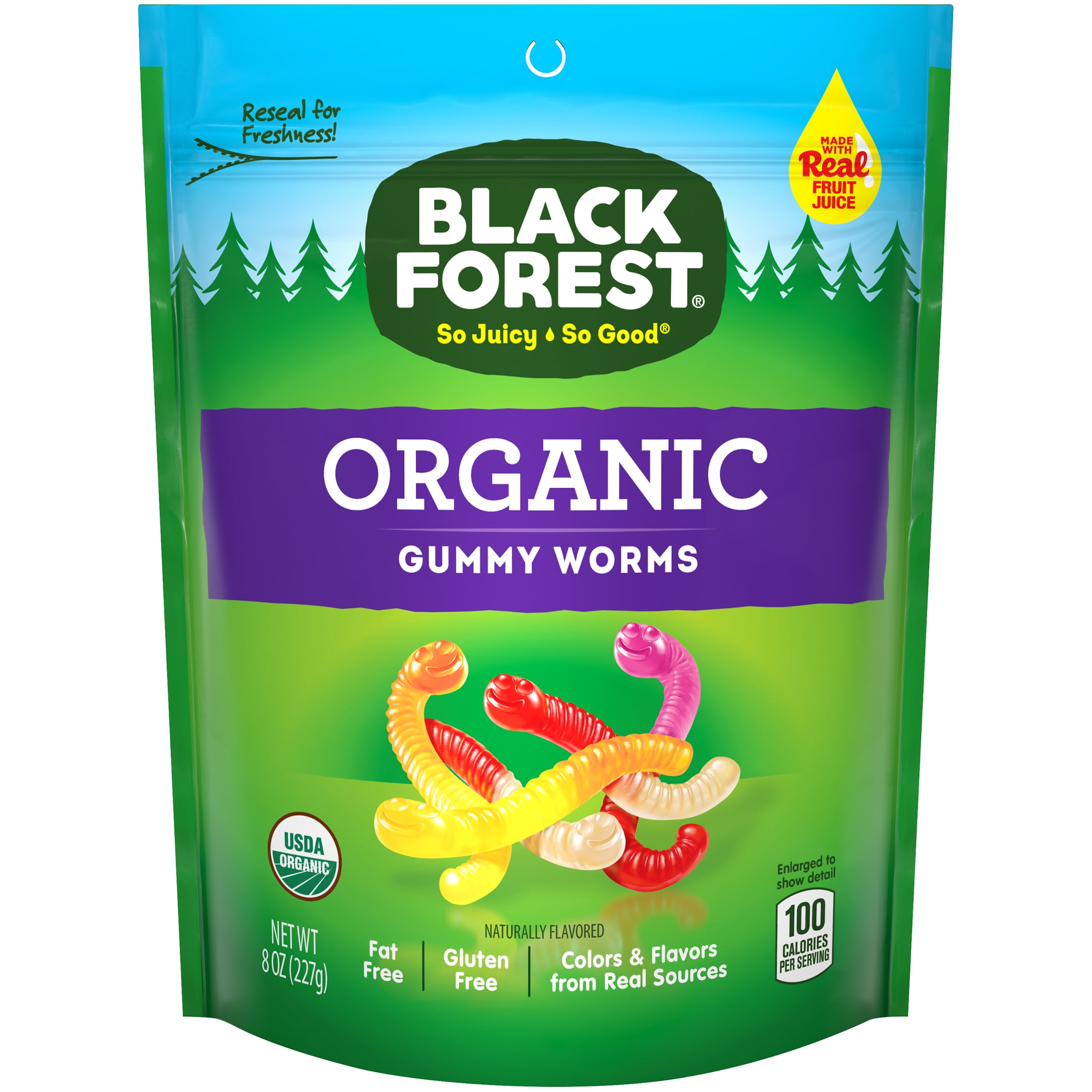 Black Forest Oraganic Gummy Worms 8 oz