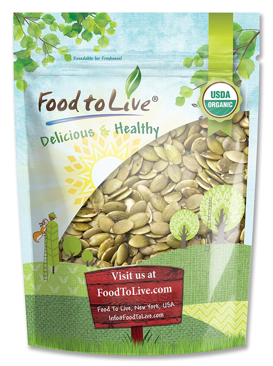 Organic Sprouted Pumpkin Seeds, 8 Ounces – Non-GMO, Kosher, No Shell, Unsalted, Raw Kernels, Vegan Superfood, Bulk – by Food to Live