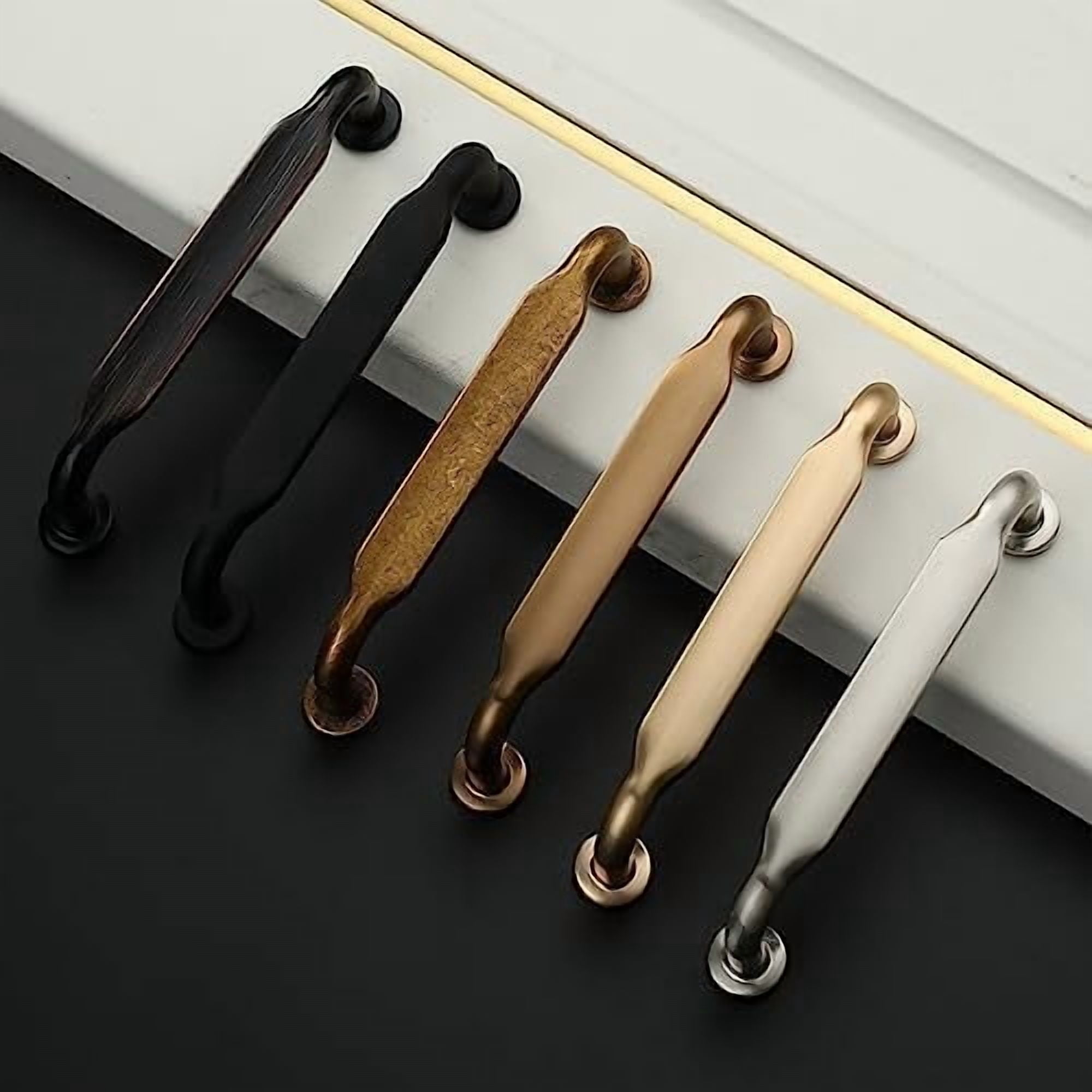 30 Pack 5 Inch(128mm) Antique Brass Kitchen Cabinet Handles, Cabinet Pulls Vintage Retro Kitchen Cabinet Hardware for Cupboard Drawer Pulls